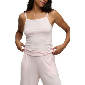 Barefoot Dreams Scalloped Pointelle Tank in Pink Sand at Nordstrom, Size X-Small