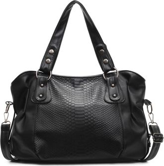 Generic Women PU Leather Large Capacity Tote Bags Adjustable Strap for Daily Use (Beige)