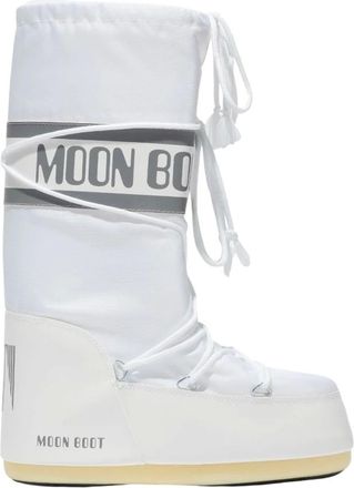 Moon Boot Moon Boot, Winter Boots, female, White, Size: 5 US White Snow Boots with Logo Print