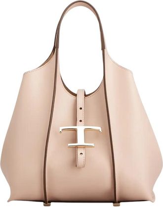 Tod's Beige T Timeless Mini Tote