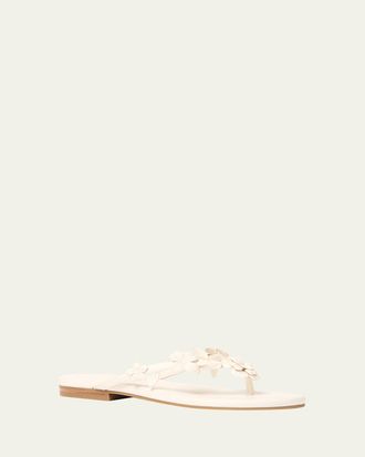 SIMKHAI Willow Floral Applique Leather Sandals