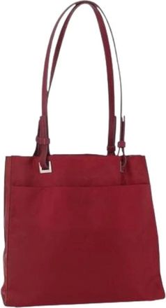 Prada Pre-owned Shoulder Bags, female, Red, Size: ONE SIZE Pre-owned Nylon Shoulder Bag