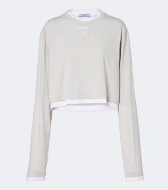 Prada Cotton piqu&eacute; and jersey top