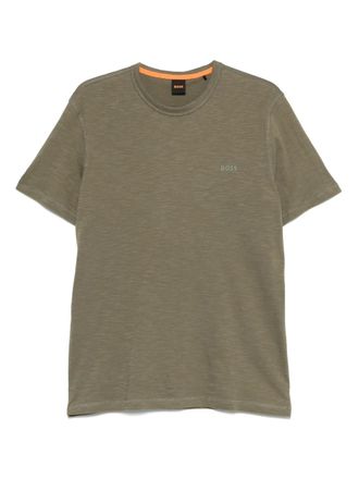 BOSS logo-print T-shirt - men - Cotton - S - Green