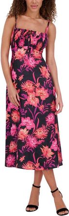 Kensie Printed Satin Jacquard Midi Dress