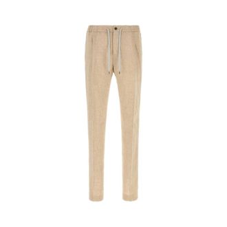 Pantaloni Torino Slim-fit Trousers, male, Beige, Size: 3XL Linen Pant