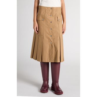 Moncler Cotton A-Line Skirt in Beige at Nordstrom, Size 42