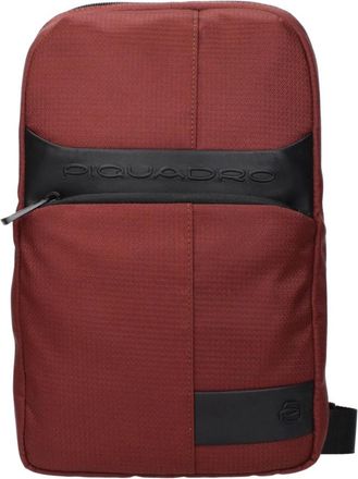 Piquadro Rode Stoffen Schoudertas met Logo - Dames - Schoudertassen - Rood - ONE Size - Tassen