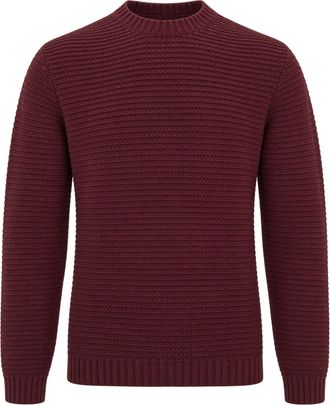 Arte Bordeaux Ribbed Knit Logo Sweater