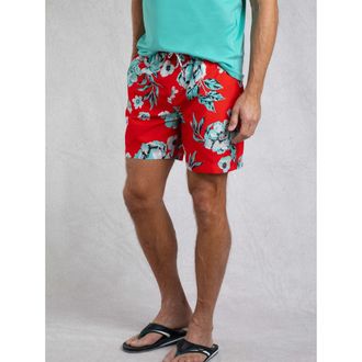 Weird Fish Belukha Printed Swim Shorts in Retro Red at Nordstrom, Size 40