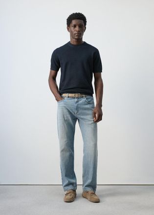 Mango Maglietta maglia sottile cotone navy - Uomo - XXL - MANGO MAN