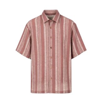 Costumein Short Sleeve Shirts, male, Brown, Size: M Large-fit Short Sleeve Shirt