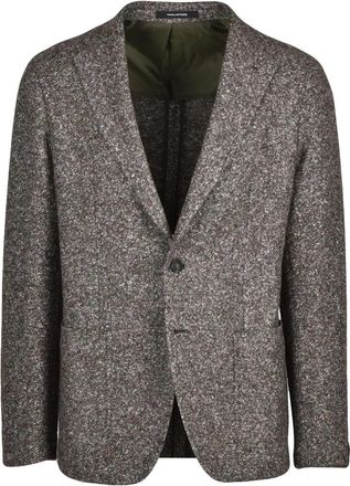 Tagliatore Grey Boucl&eacute; Virgin Wool-Silk Jacket