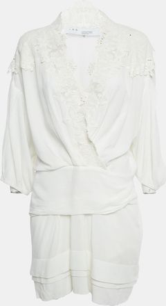 Iro White Lace Trim Cotton Mini Dress