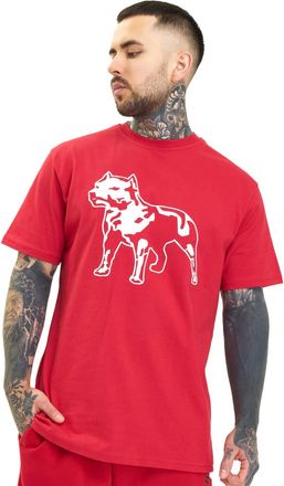 Amstaff Mens Logo 2.0 T-Shirt, Cotton & Crew Neck, Loose Fit, Breathable, red, M