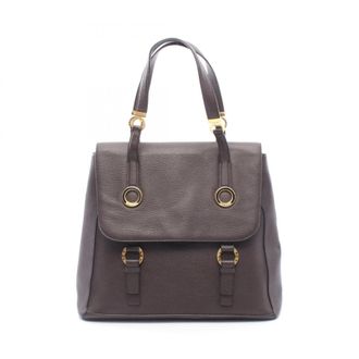 Bulgari Brown Leather Handbag Tote Bag (Pre-Owned)