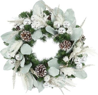 Creative Displays Inc. Handcrafted 28In Holiday Wreath Arranged With Ornaments & Pinecones