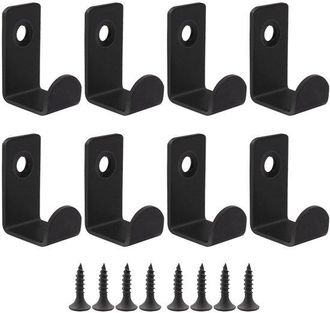 OEM Juego De 8 Ganchos De Pared De Metal Negro Para Colgar Ropa Y Toallas