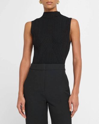 Veronica Beard Nellie Shell Tank Top In Black