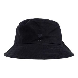 Ami SS26 Alexandre Mattiussi Black Ami De Coeur Bucket Hat Black UHA666-AW0041-001