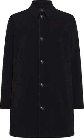 Roberto Ricci Design Single-Breasted Coats, male, Black, L, Black Surflex Jacket