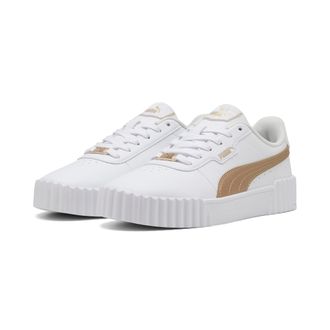Puma Sneaker PUMA CARINA 3.0 DAYINIGHT, Damen, Gr. 37,5, weiss (puma wei&szlig;, puma gold), Synthetik, Schuhe Sneaker