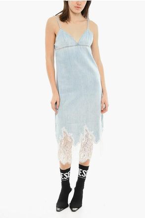 Diesel Denim Dress DE-RUDE-S With Lace Hem size Xs