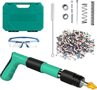 OEM Kit De Remachadora Neum&aacute;tica, Clavadora A Gas Para Hormig&oacute;n, Clavadora, Clavadora Neum&aacute;tica Inal&aacute;mbrica, Con 200 Clavos Redondos: Herramienta De Const