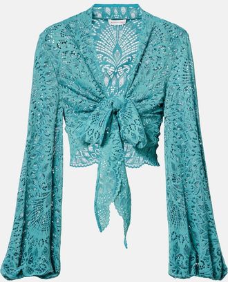 Alexandra Miro Top cropped Tabitha in pizzo