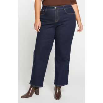 Universal Standard Bae Straight Leg Boyfriend Jeans in Vintage Indigo Slvg at Nordstrom, Size 20W