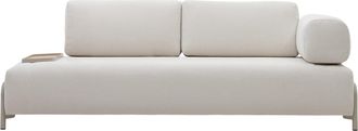 K Home 3-Sitzer Designsofa Flexx 232 cm mit kleinen Tablett - Chenille Light Beige