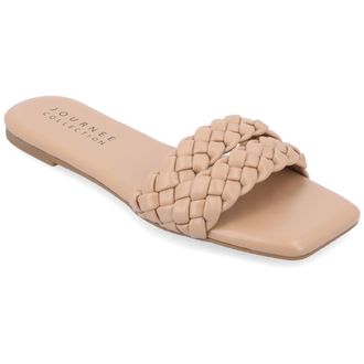 Journee Collection Women & apos;s Sawyerr Medium and Wide Width Flat Sandals