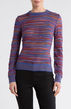 M Missoni Long Sleeve Wool Blend Sweater in Multi Purple Red Blue Grey at Nordstrom Rack, Size X-Small