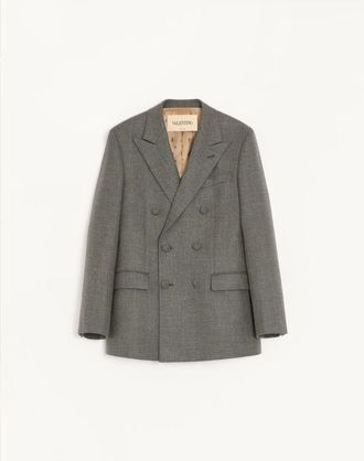 Valentino Valentino Double-Breasted Jacket In Moulin&eacute; Wool