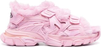Balenciaga faux-fur Track sandals - women - Other fibres - 35 - Pink