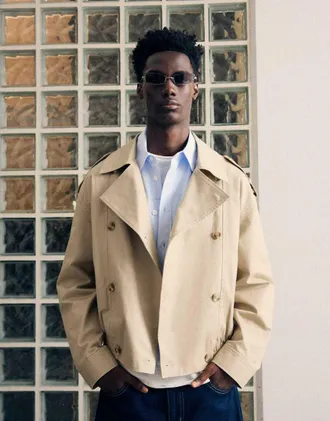 Bershka trench corto color cammello-Neutro