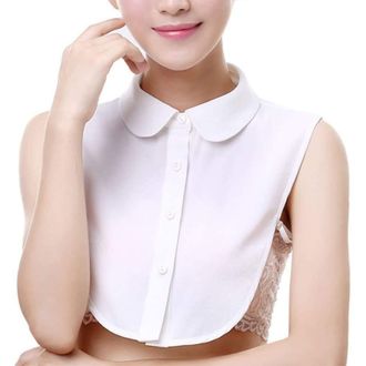 Generic Neck Collars Shirts for Collar False Half Dickey Collar Girl Collar Detachable Favors Blouse Accessory False Collar plus Size (White, One Size)