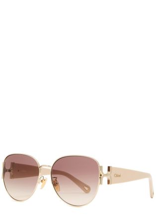 Chlo&eacute; Round-frame Sunglasses - Gold - One Size