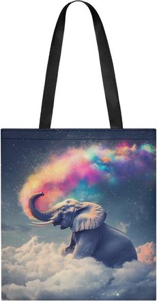 Generic Colorful Star Gray Elephant Tote Bag for Women Men Shoulder Bags Purses Pouch Handbags