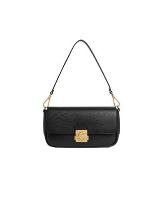 Coccinelle Grained Cowhide Shoulder Bag - Black