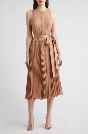 Kobi Halperin Maxine Crinkle Pleated Midi Dress in Chai at Nordstrom, Size X-Small