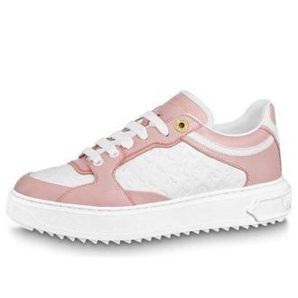 Louis Vuitton (WMNS) LOUIS VUITTON Time Out Sneakers White Mini Monogram Pink 1ABURV