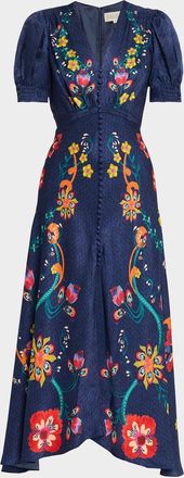 Saloni Lea Printed Long Dress