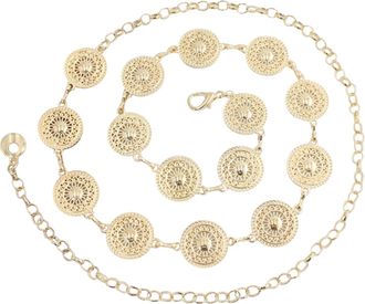 Generic Women Western Concho Metal Chain Belt Cowgirl Boho Waist Belt for Dress Jeans