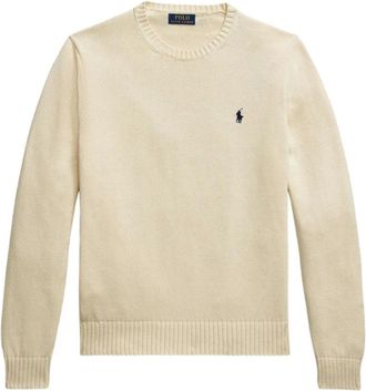 Polo Ralph Lauren Truien & Vesten, Heren, Wit, XL, Katoen, Katoenen trui met ronde hals