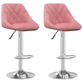 vidaXL Vidaxl - Taburete De Cocina 2 Unidades De Terciopelo Rosa