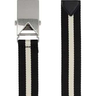 Bottega Veneta Striped Polyester Belt - Black