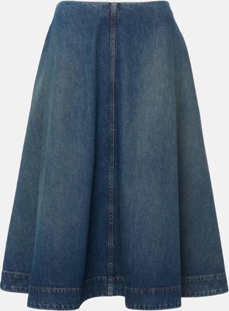 Khaite Renta denim midi skirt
