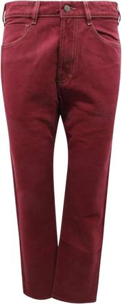Incotex Bordeaux Broek 5 Zakken Raso Army - Heren - Chinos - Rood - S - Katoen - Broeken