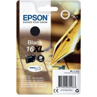 Epson &divide; Tinta Original Epson T1631 Xl Negro C13t16314022 12.9ml - Con Alarma